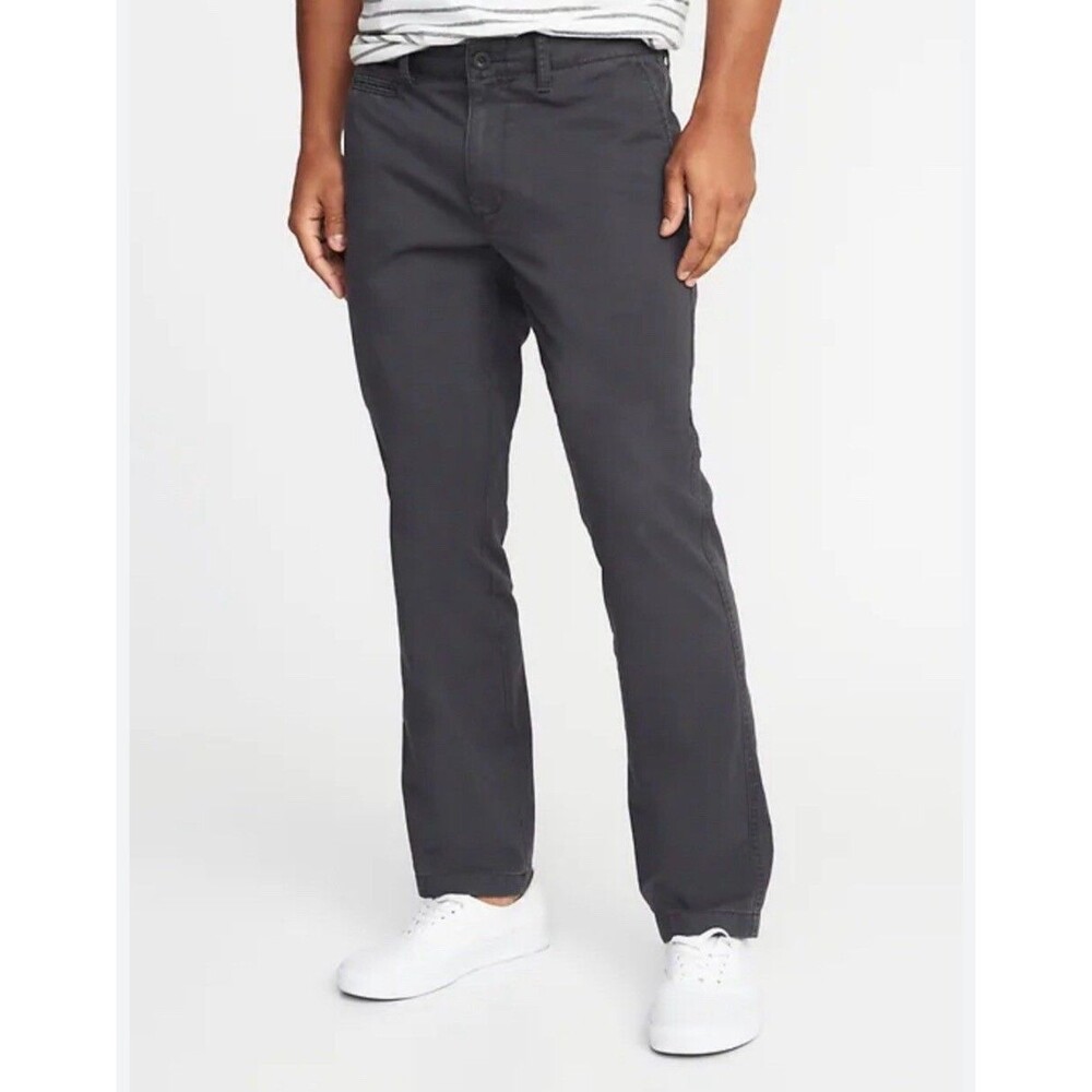 Men’s Old Navy Broken In Straight Black Khaki Pants Casual Work Comfy 28X30 NEW